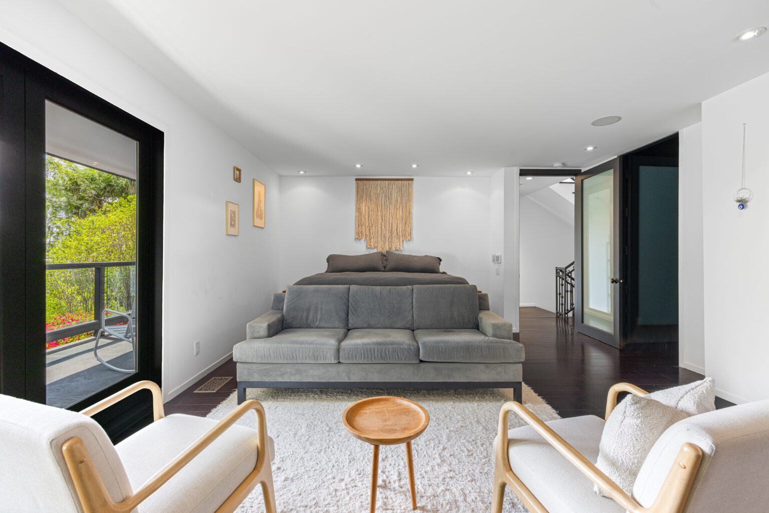 Cozy den with fireplace and warm tones in a Southern California property.