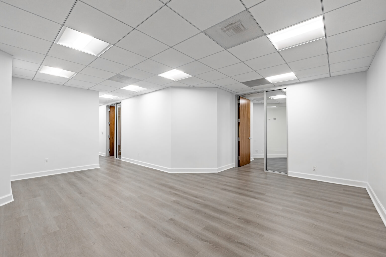 Third angle of empty white office space