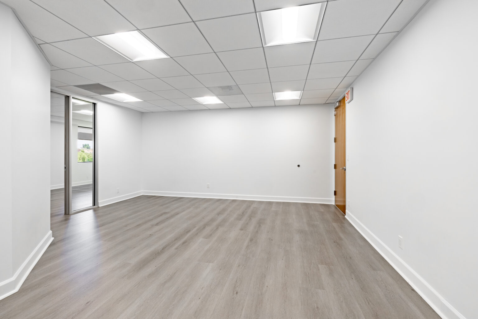 angle of empty white office space