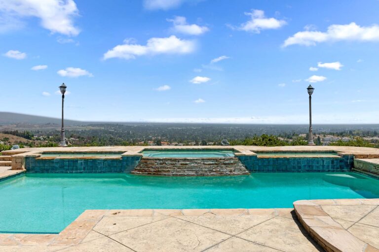 Infinity edge pool with expansive view beyond
